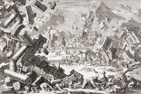 Dubrovnik, Croatia, was devastated by an earthquake in 1667, as captured in this illustration by Dutch artist Jan Luyken. New research shows that seismic activity is slightly more common in the region than previously thought.