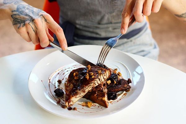 Chocolate babka French toast is a defining feature of Fletchers's klezmer brunch.